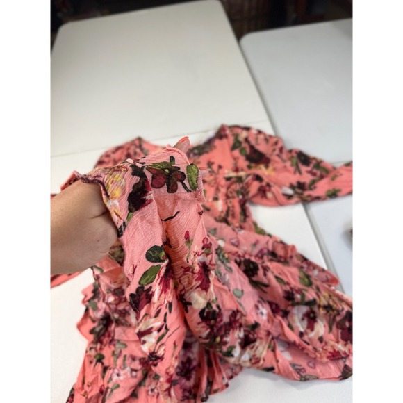 Bluiyv Young Contemporary Romper Dress‎ Pink Floral Long Sleeve Small - Picture 7 of 11